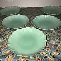 Amazon | 深川製磁 百年庵 青磁 銘々皿 グリーン 小皿 5枚 | ノー